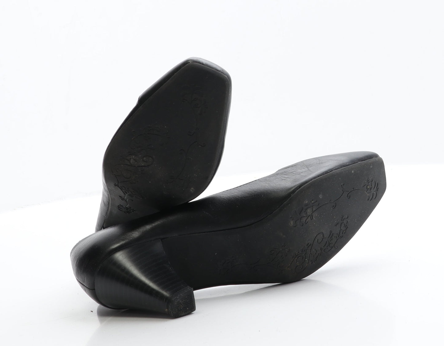 George Womens Black Leather Court Heel 5 EUR 38