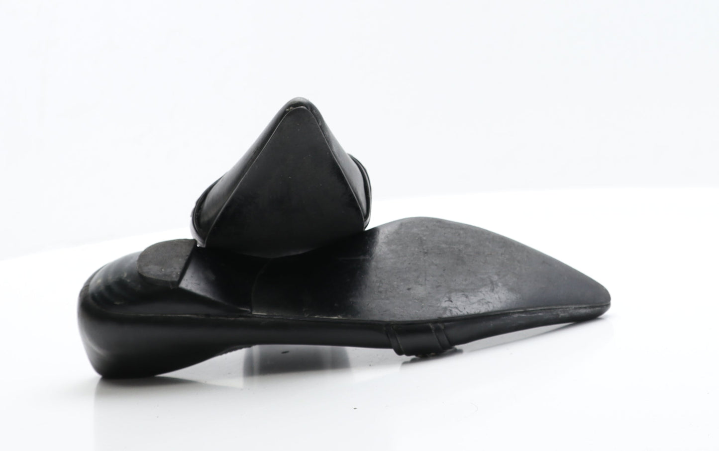 George Womens Black Leather Slip On Flat 7 40