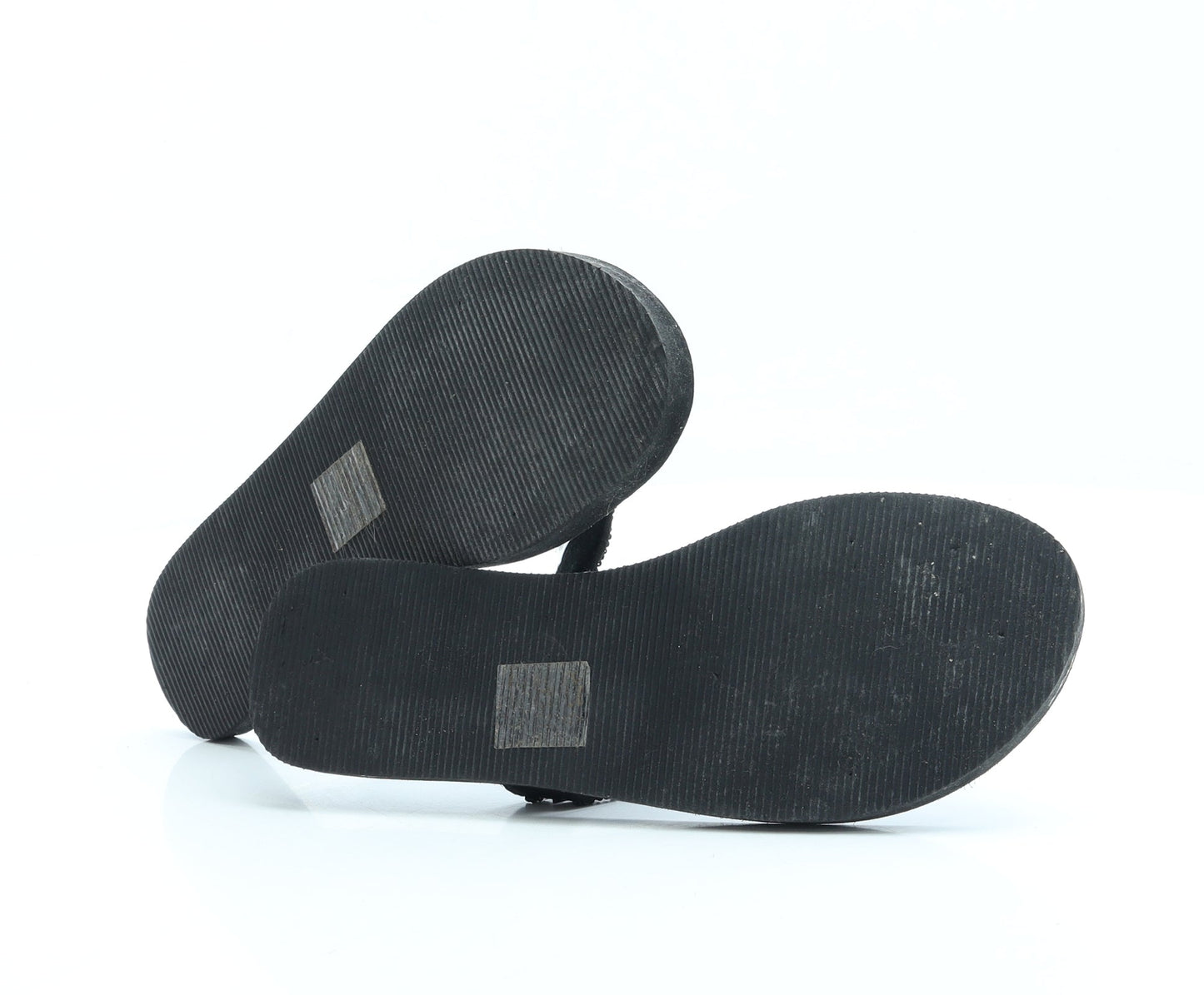 Preworn Womens Black Polyester Thong Sandal UK 5 - 5-6