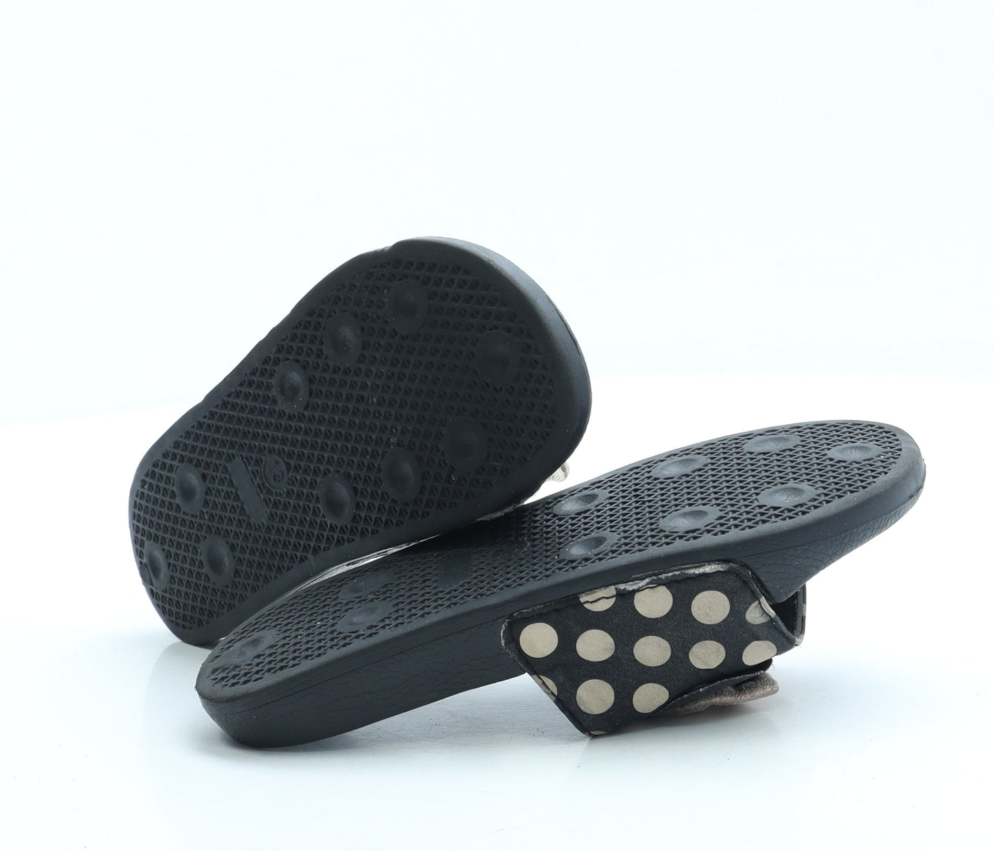 Preworn Girls Black Polka Dot Polyester Slider Sandal UK 13 - Minnie Mouse