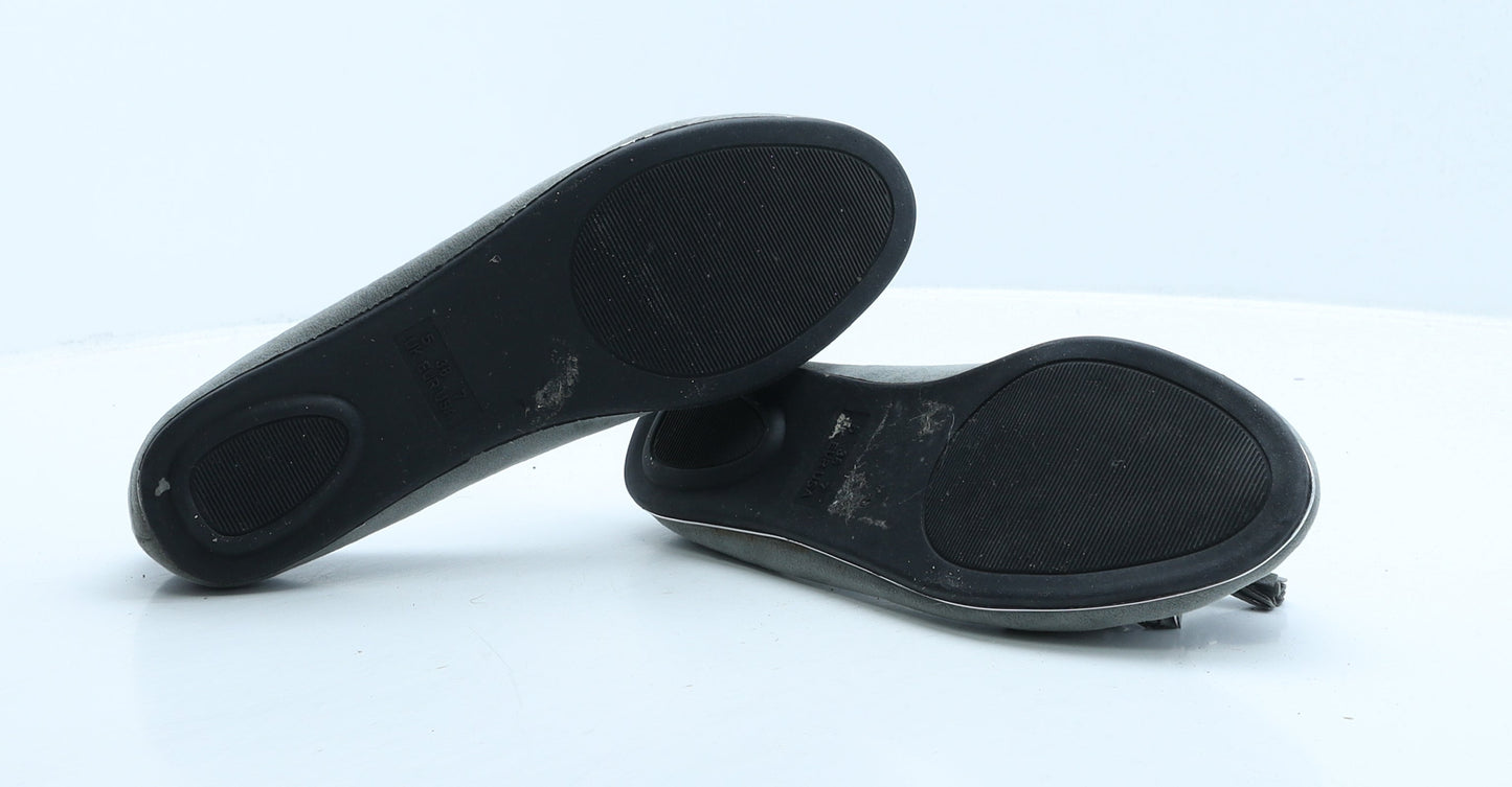 Primark Womens Grey Suede Ballet Casual UK 5 38