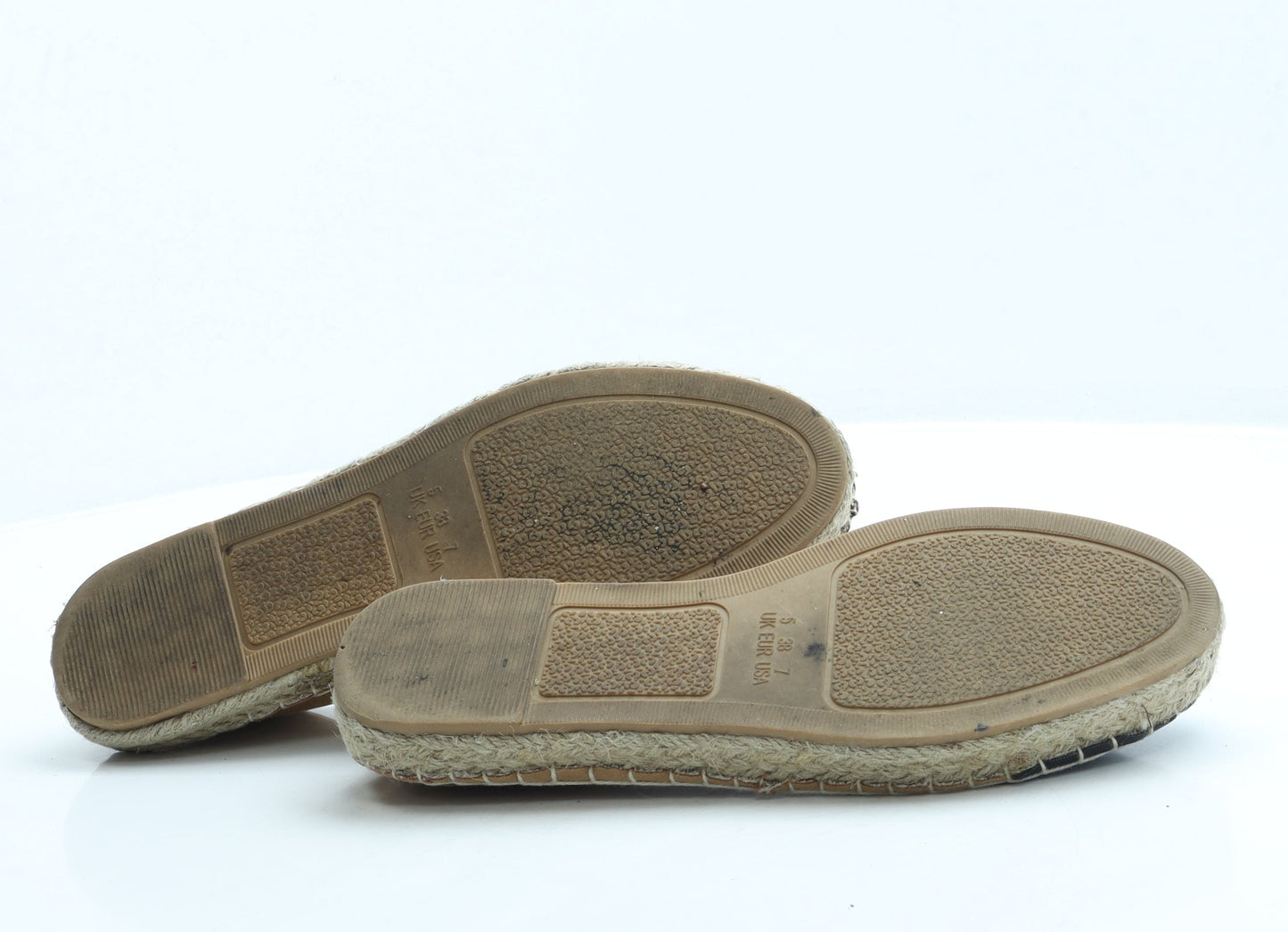 Primark Womens Brown Colourblock Polyester Espadrille Casual UK 5 38 6.5