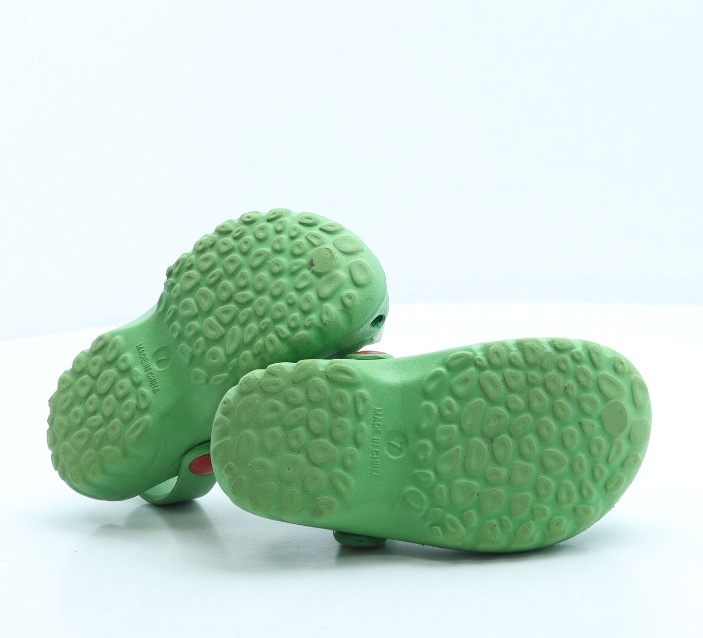 Preworn Boys Green Rubber Clog Casual UK 7 - Dinosaur