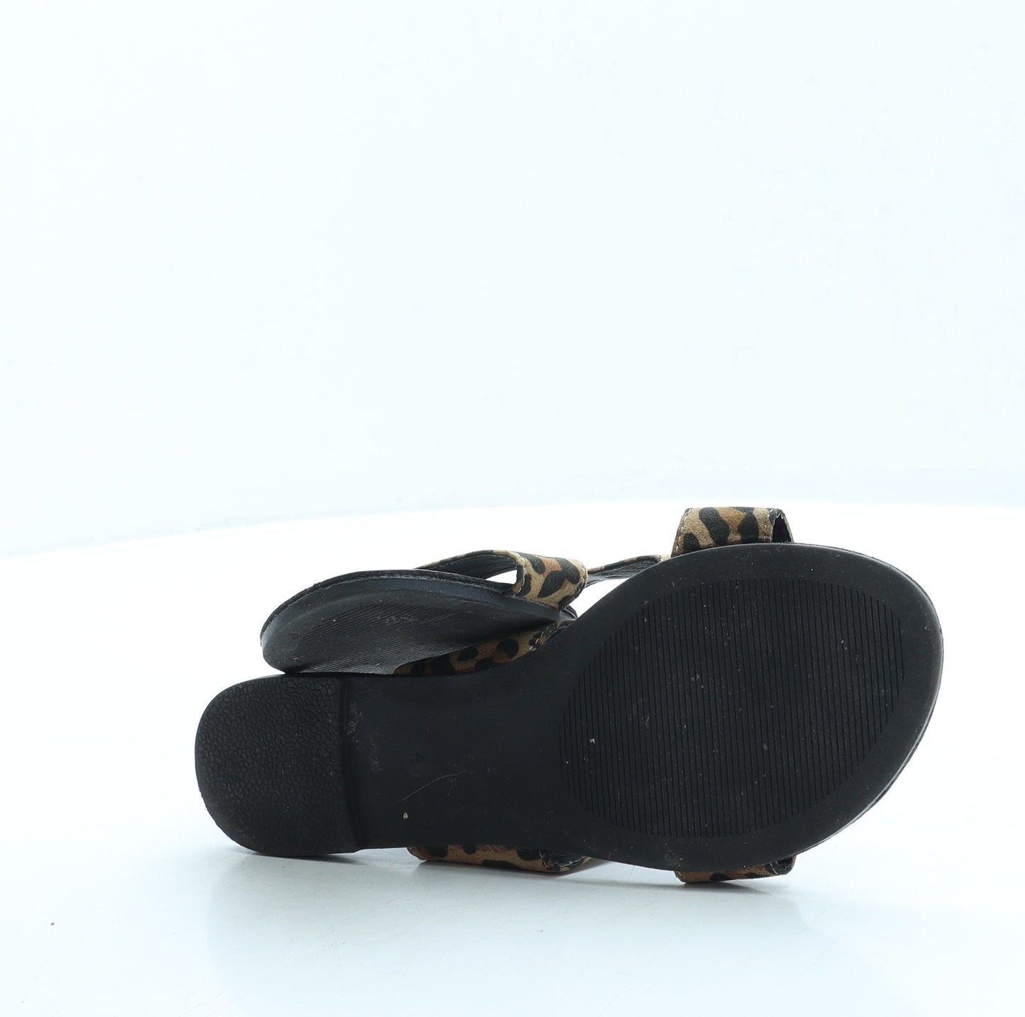 Preworn Womens Brown Animal Print Suede Slip On Sandal UK 4