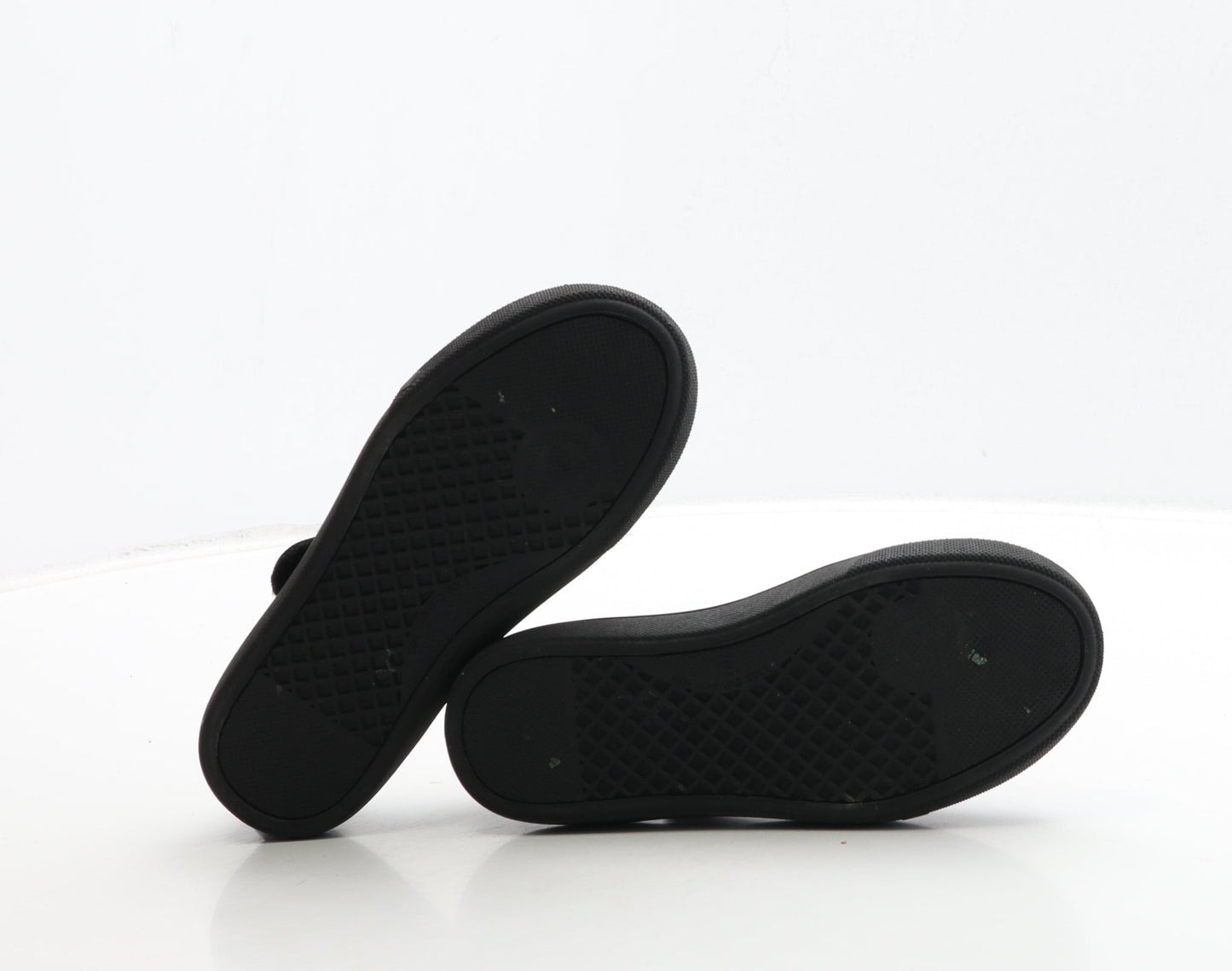 George Girls Black Fabric Mary Jane Flat UK 10 28 - Heart Detail