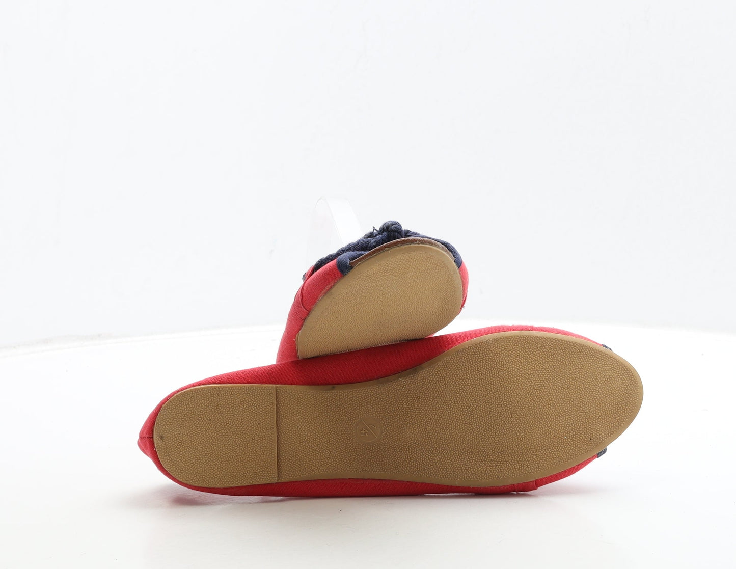 Atmosphere Womens Red Fabric Flat UK 7 40 - Rope Detail