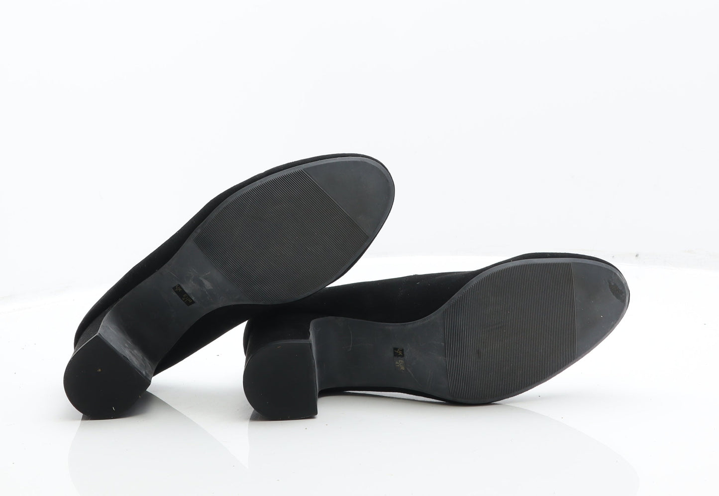 F&F Womens Black Suede Court Heel UK 7 41