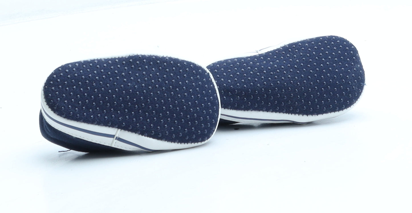 F&F Boys Blue Geometric Fabric Flat UK 0-6 Months - Boats