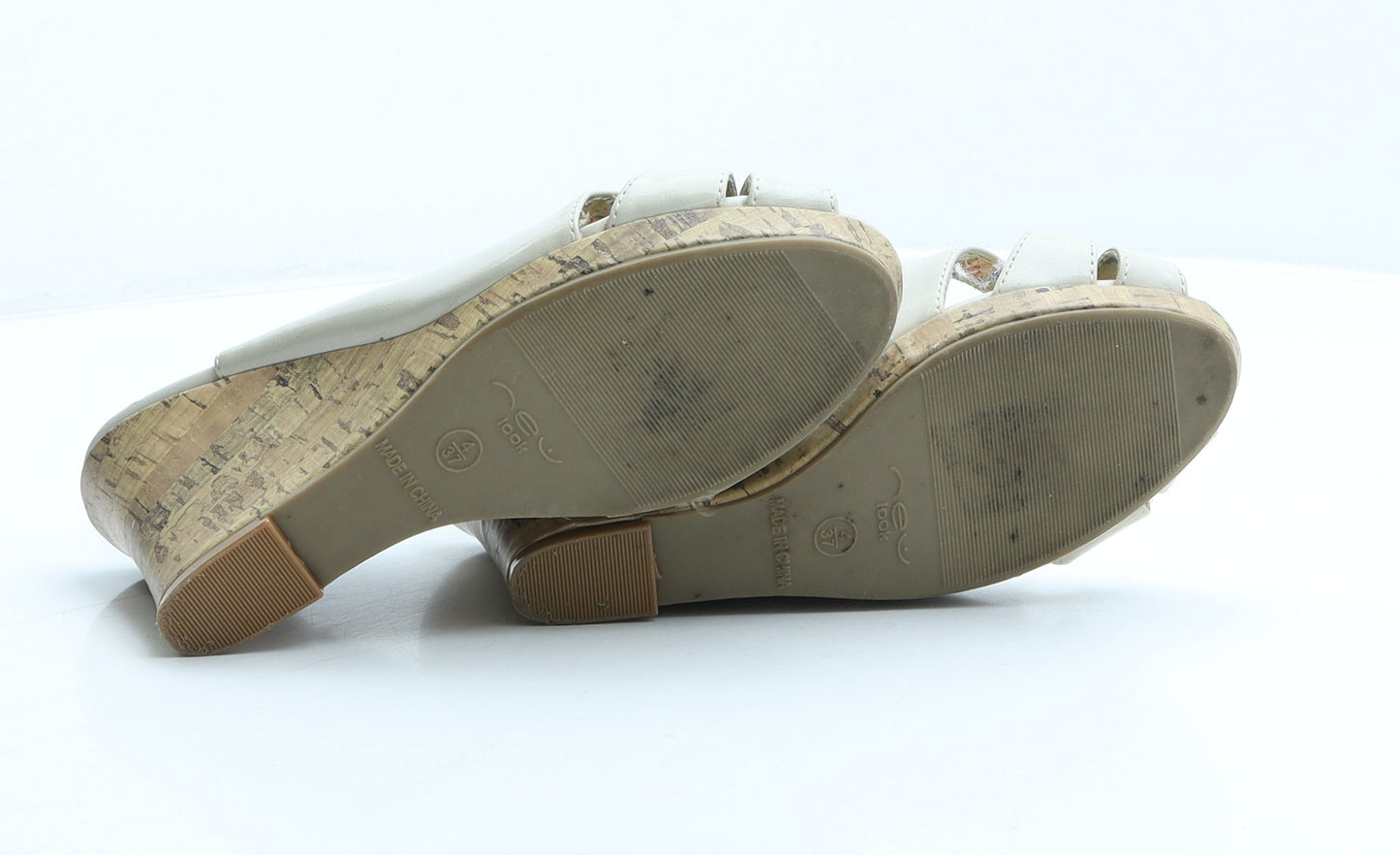 George Womens Beige Polyester Slingback Heel UK 4 37