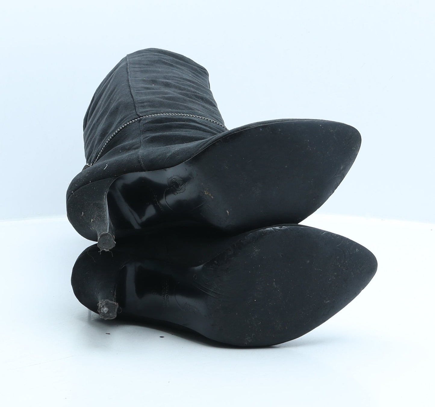Preworn Womens Black Suede Bootie Boot UK 3 36