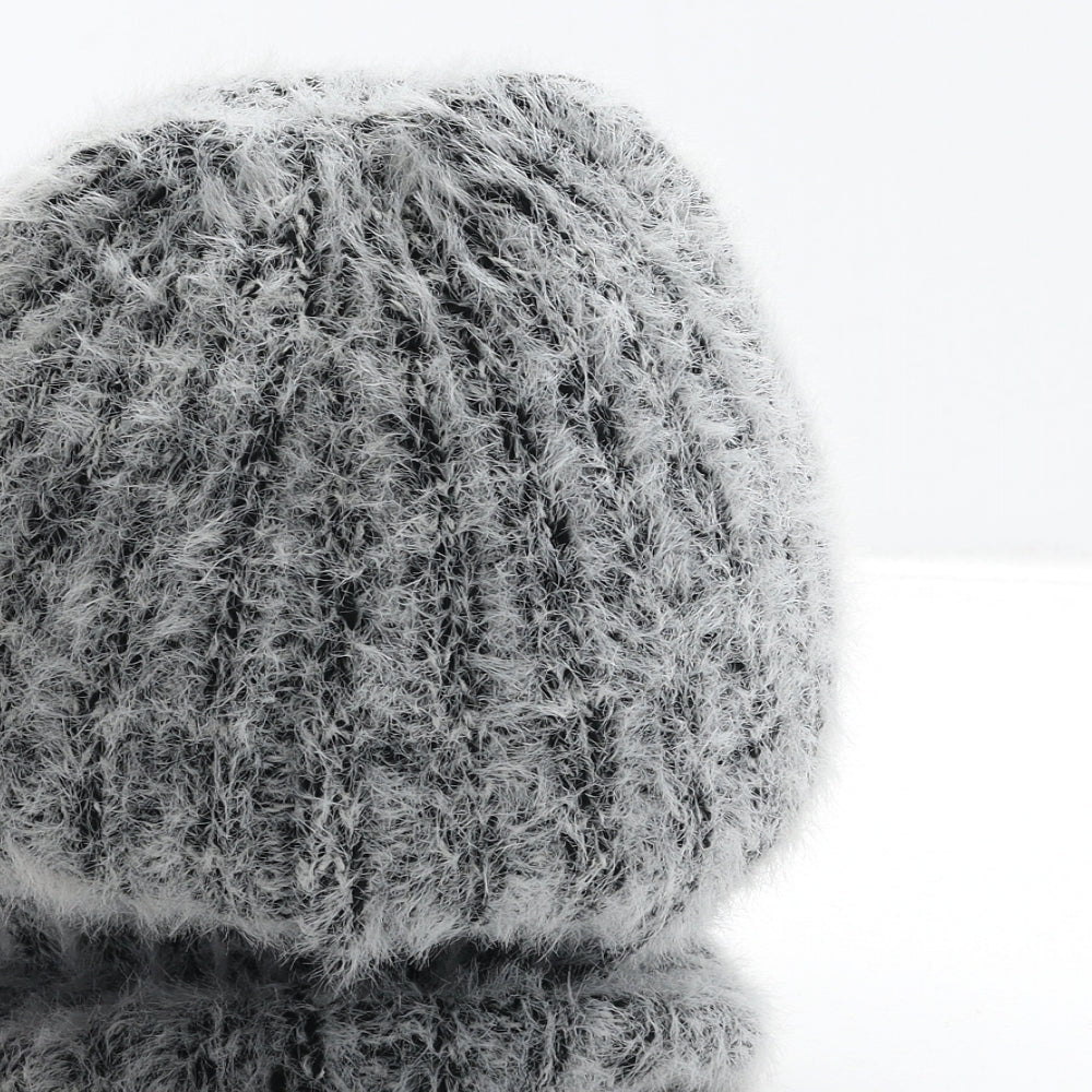 F&F Womens Grey Nylon Beanie One Size