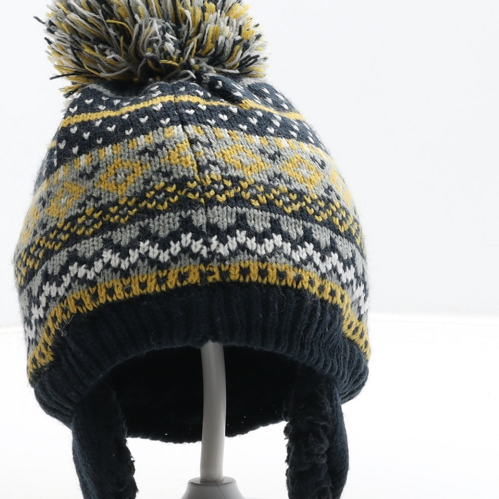 George Boys Multicoloured Fair Isle Acrylic Bobble Hat One Size