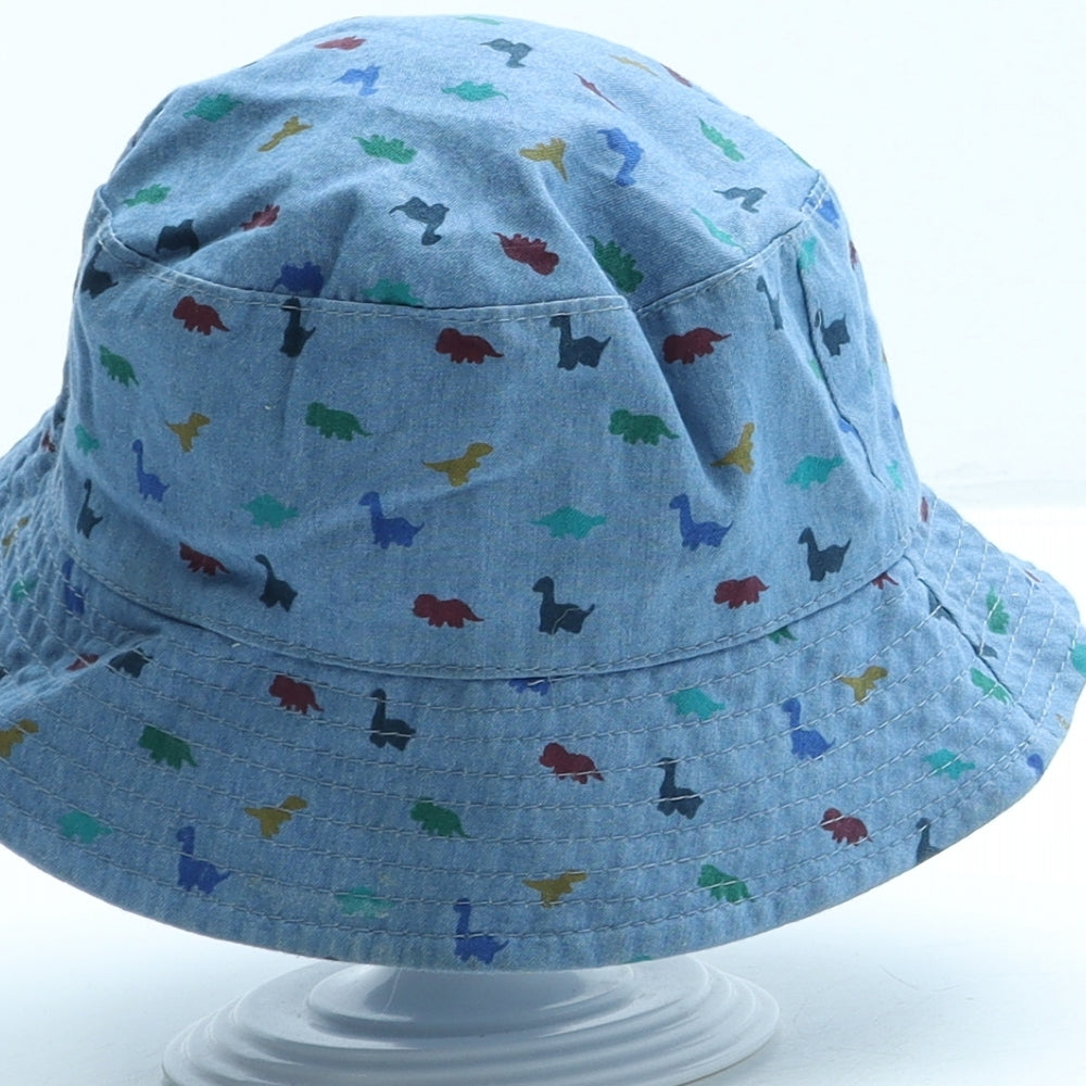 George Boys Blue Cotton Bucket Hat Size XS - Dinosaur pattern