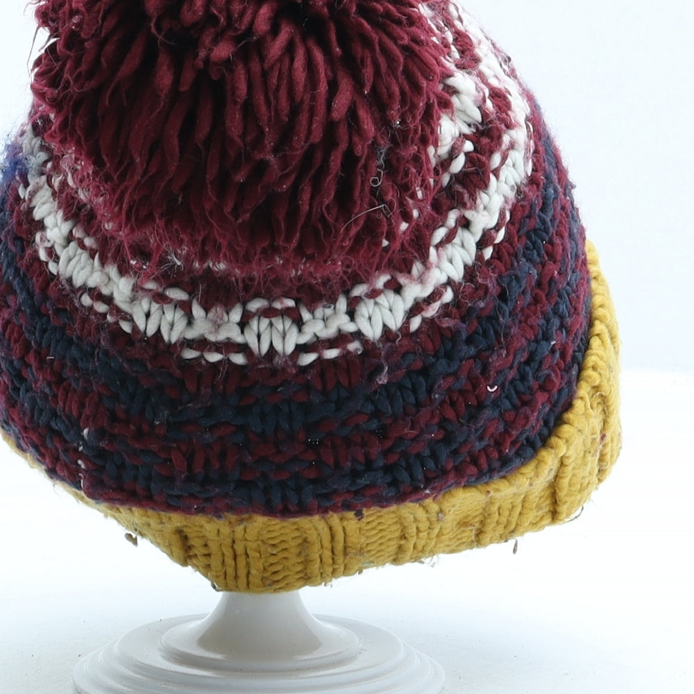 Georgem Boys Multicoloured Striped Acrylic Bobble Hat One Size