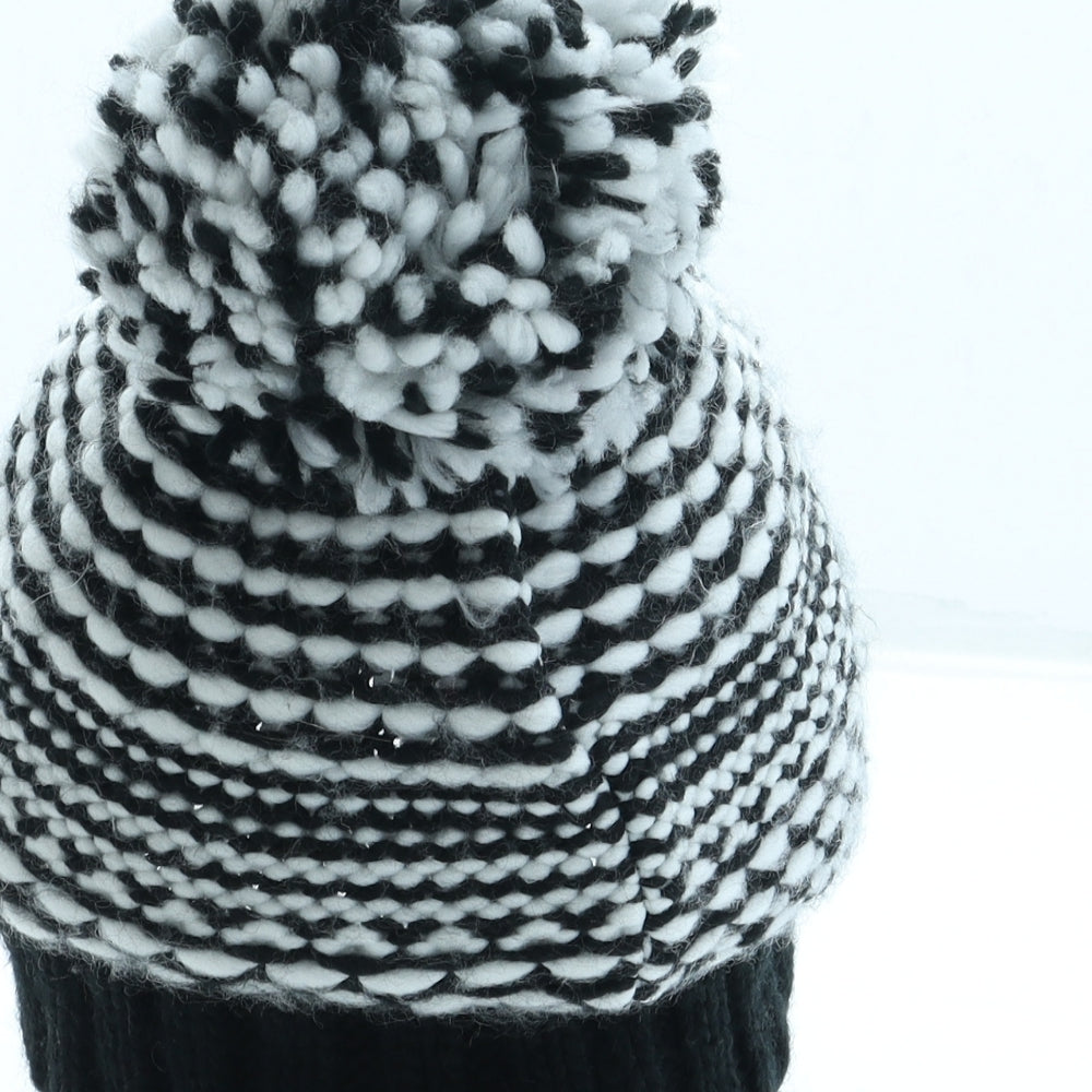 George Girls Black Acrylic Bobble Hat One Size - Pom Pom