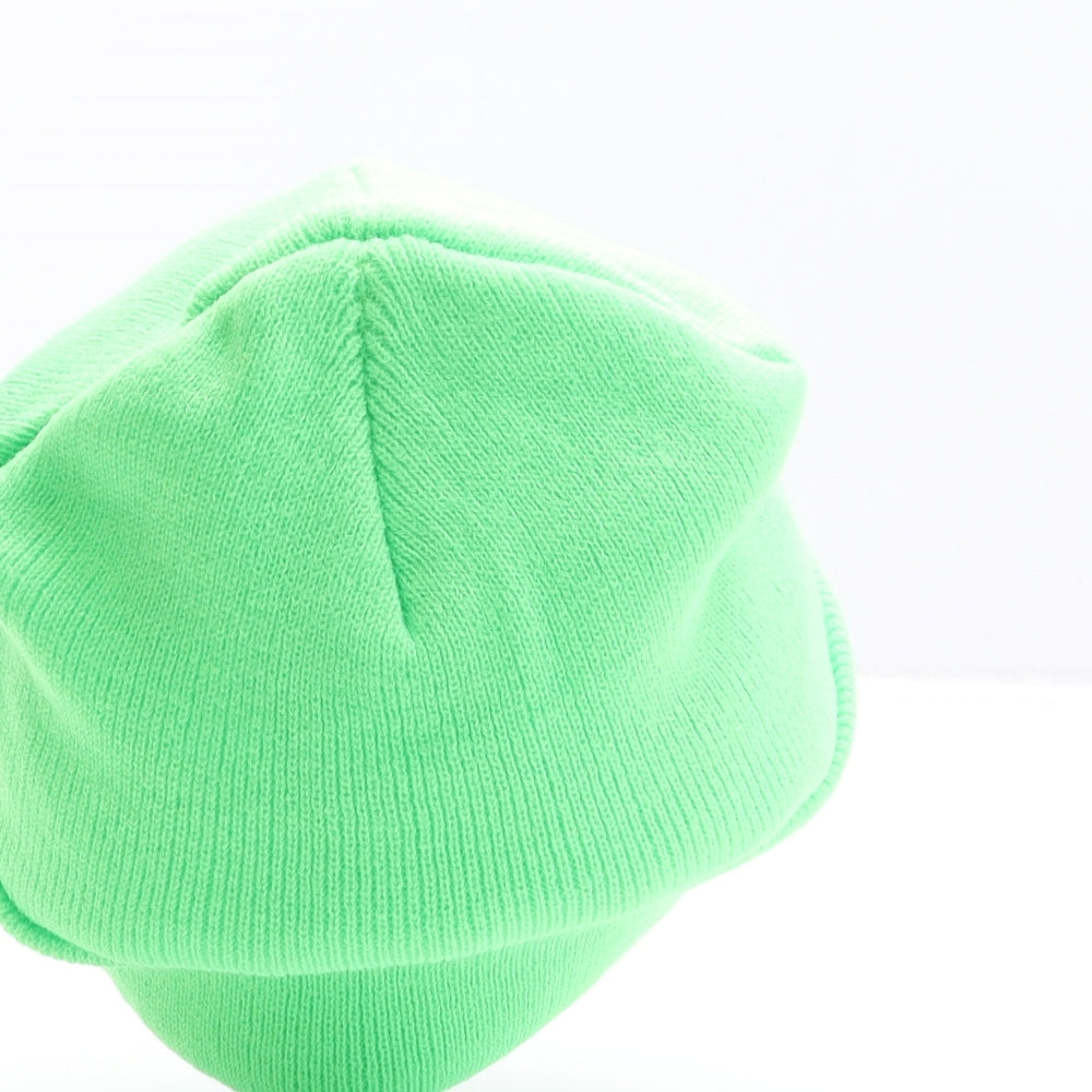 Preworn Mens Green Acrylic Beanie One Size - Spotlight Attached