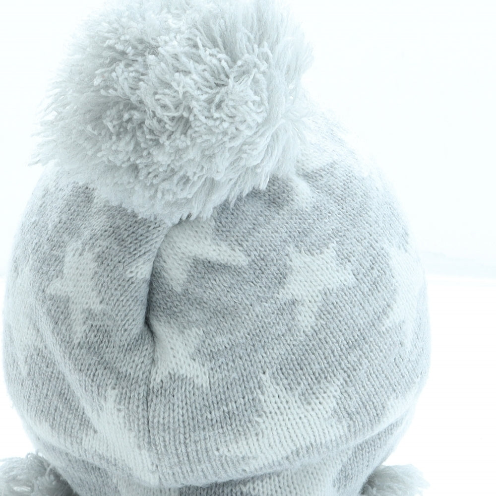 Primark Boys Grey Geometric Acrylic Bonnet Size M - Stars