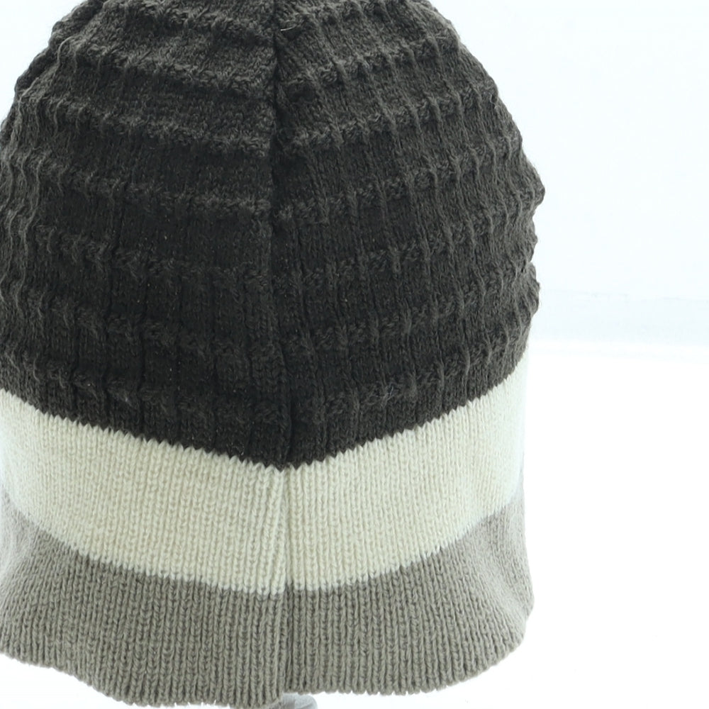 George Boys Brown Striped Acrylic Beanie One Size