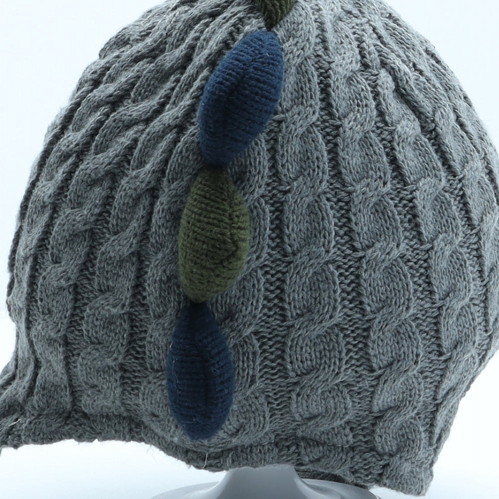 George Boys Grey Acrylic Bonnet One Size - Dinosaur