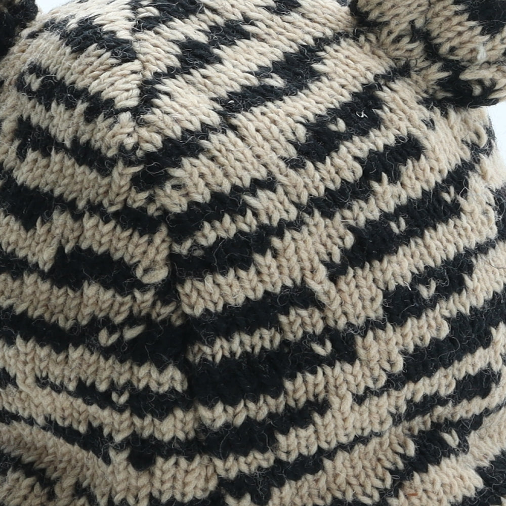 Preworn Boys Brown Striped Acrylic Bonnet One Size - Tiger