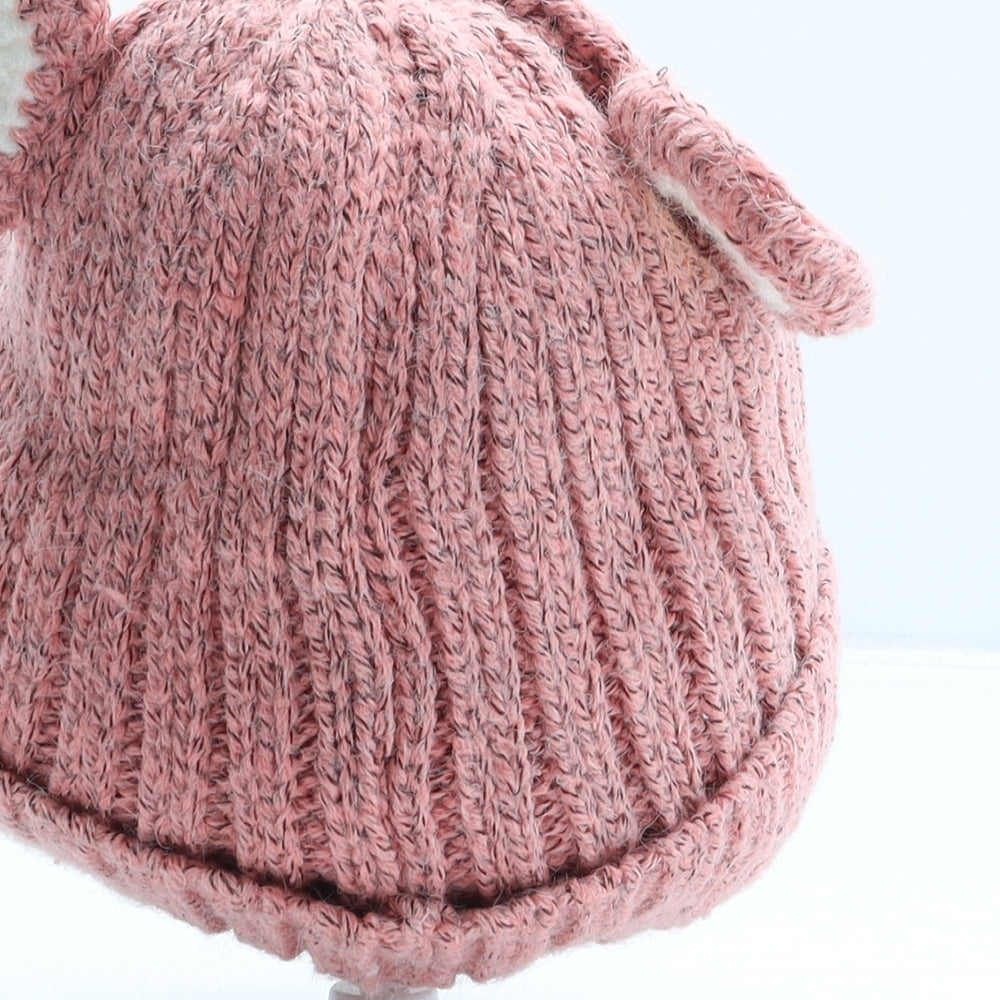 Preworn Girls Pink Acrylic Beanie One Size - Mouse