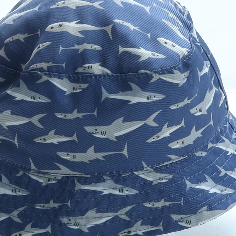 George Boys Blue Geometric 100% Cotton Bucket Hat Size S - Sharks