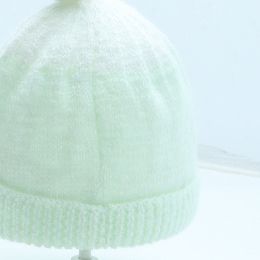 Preworn Girls Green Acrylic Bobble Hat Size S
