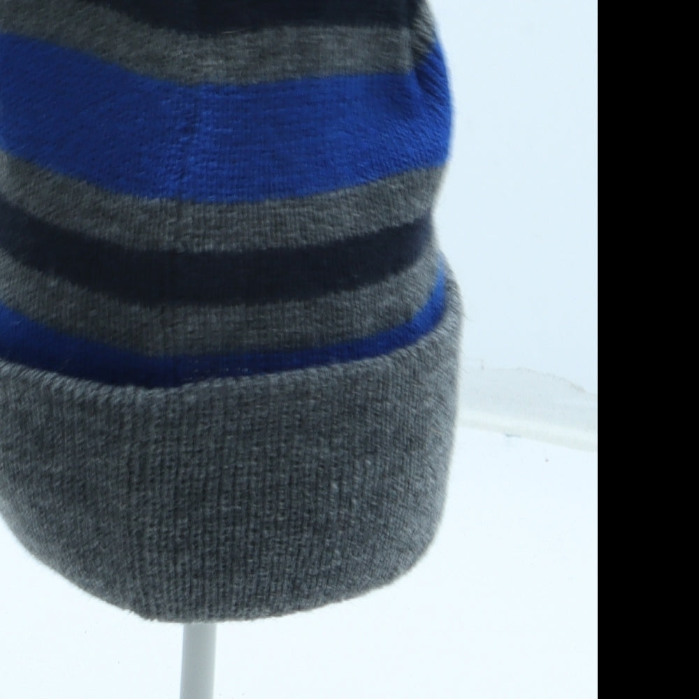 Pep&Co Boys Grey Striped Acrylic Beanie Size S