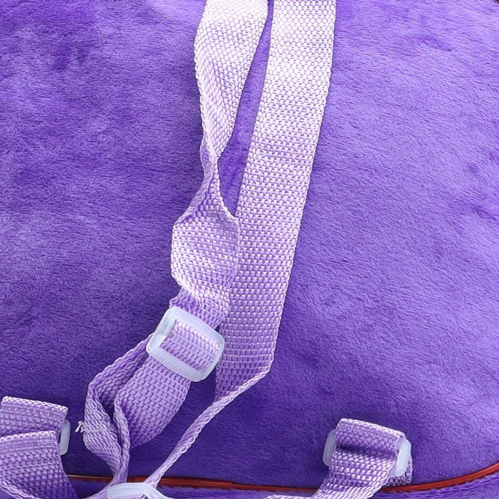 Preworn Girls Purple Polyester Backpack Size Medium Zip - Devil Emoji