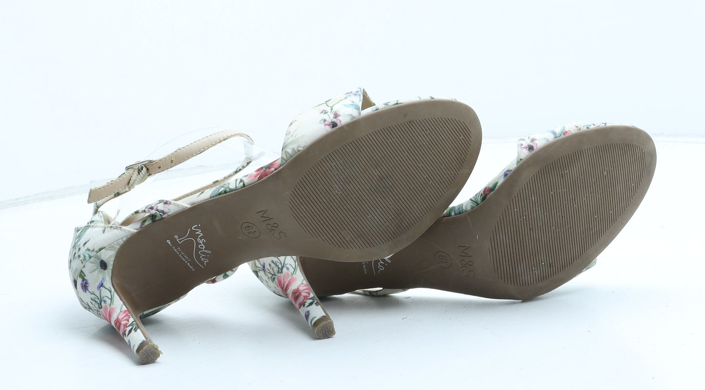 Marks and Spencer Womens Multicoloured Floral Synthetic Strappy Heel UK