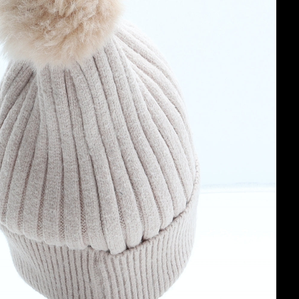 Primark Girls Pink Acrylic Bobble Hat One Size