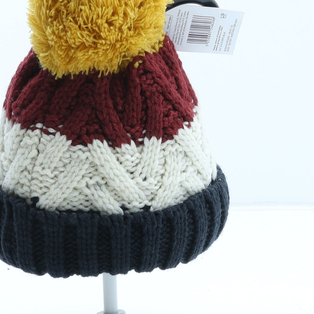 F&F Boys Multicoloured Colourblock Aramid Bobble Hat One Size - UK Size 1-2 Years
