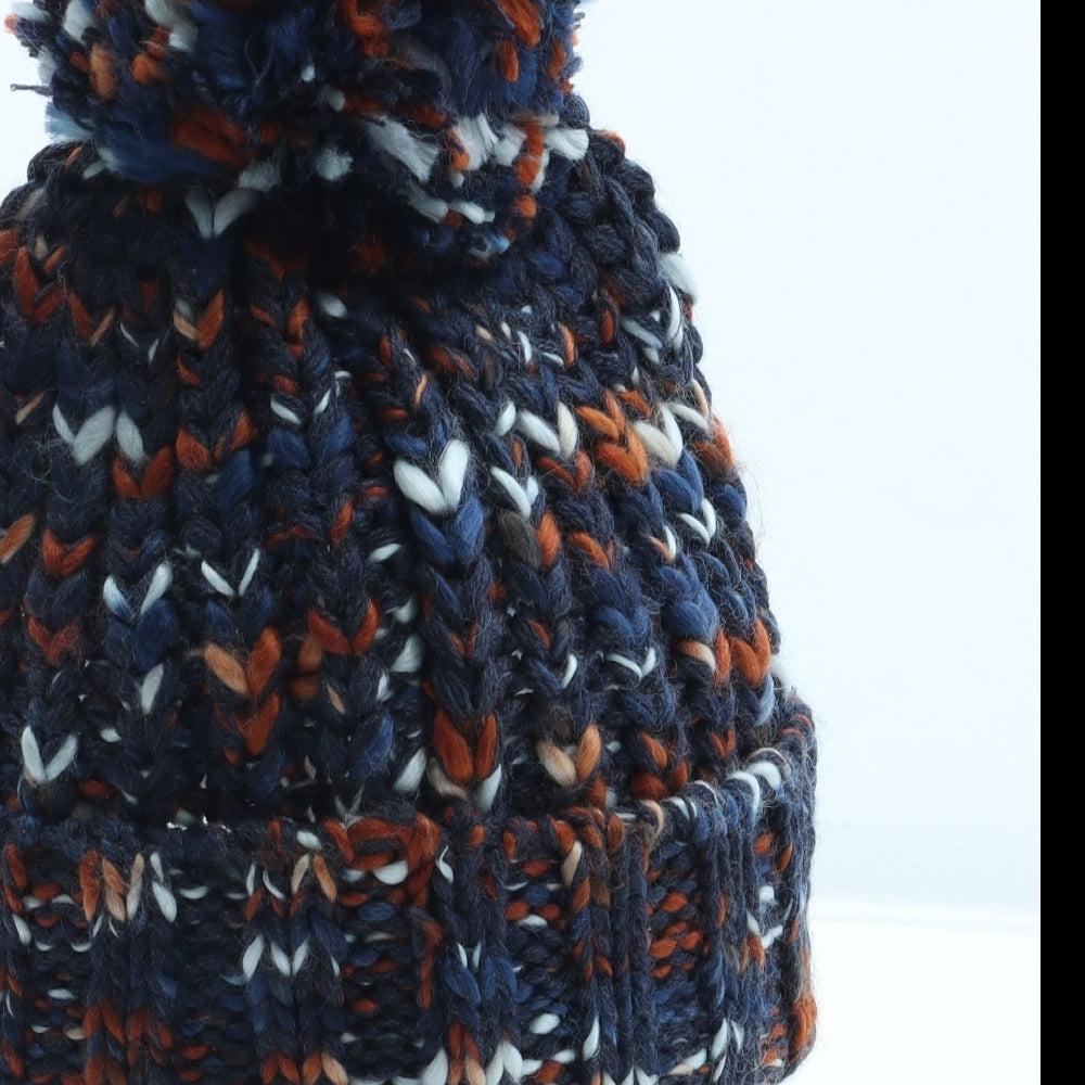 F&F Boys Multicoloured Acrylic Bobble Hat Size S - Size 11-13 years