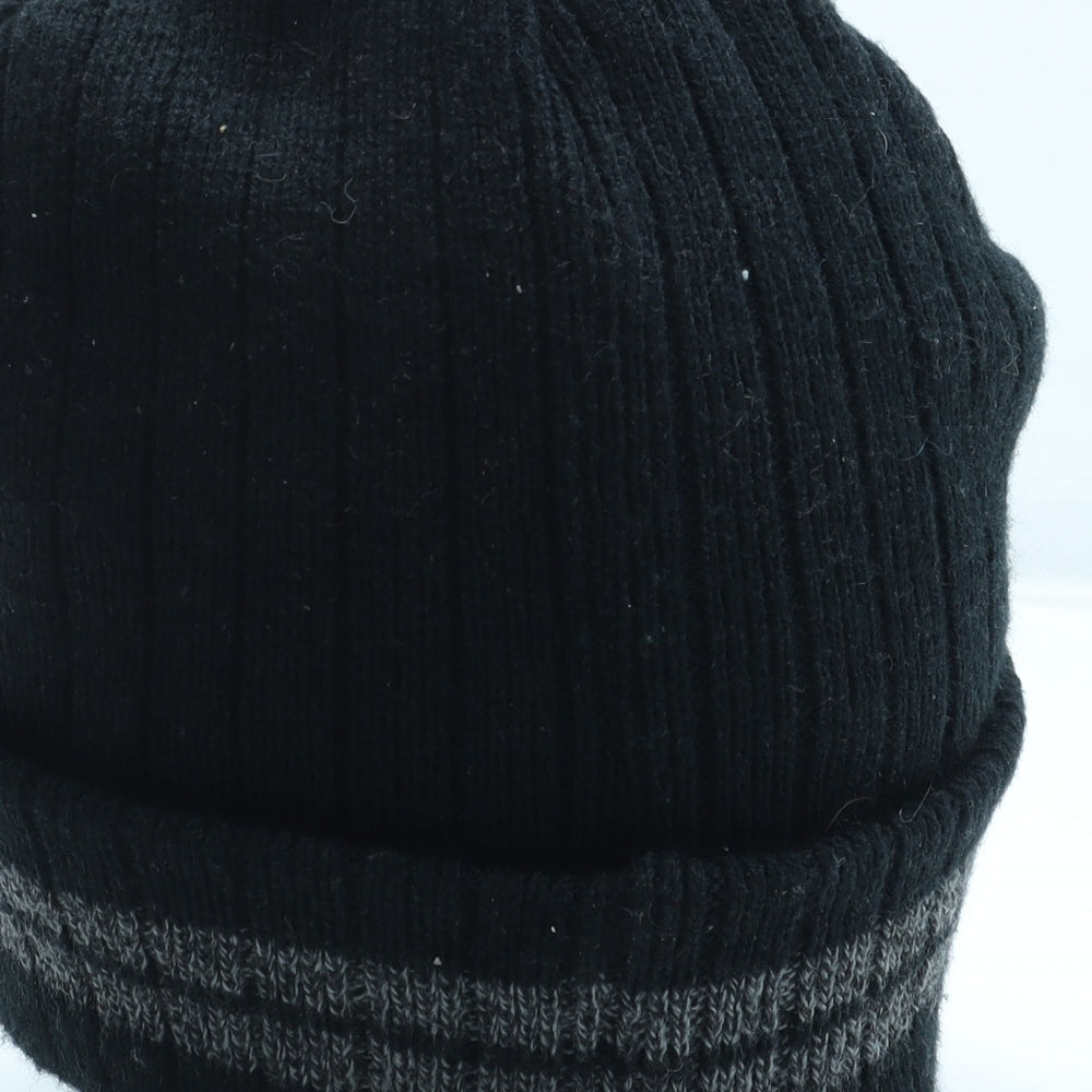 George Mens Black Acrylic Beanie One Size
