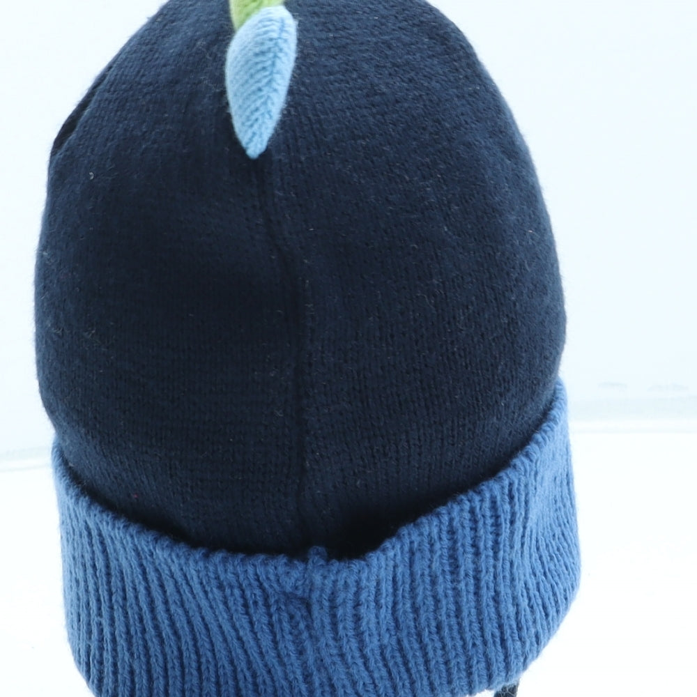 Primark Boys Blue Acrylic Winter Hat Size S - Shark