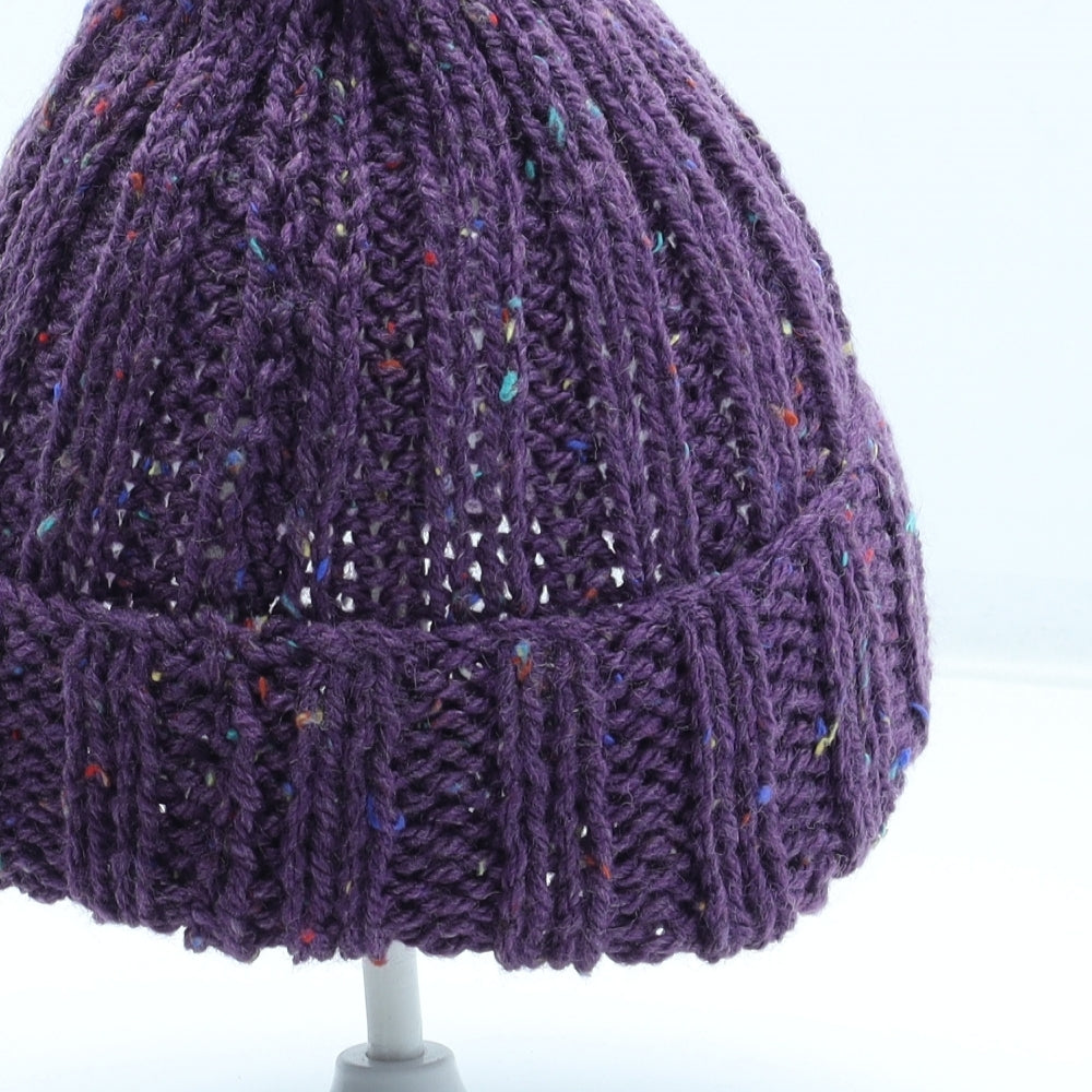 Preworn Girls Purple Acrylic Beanie Size S