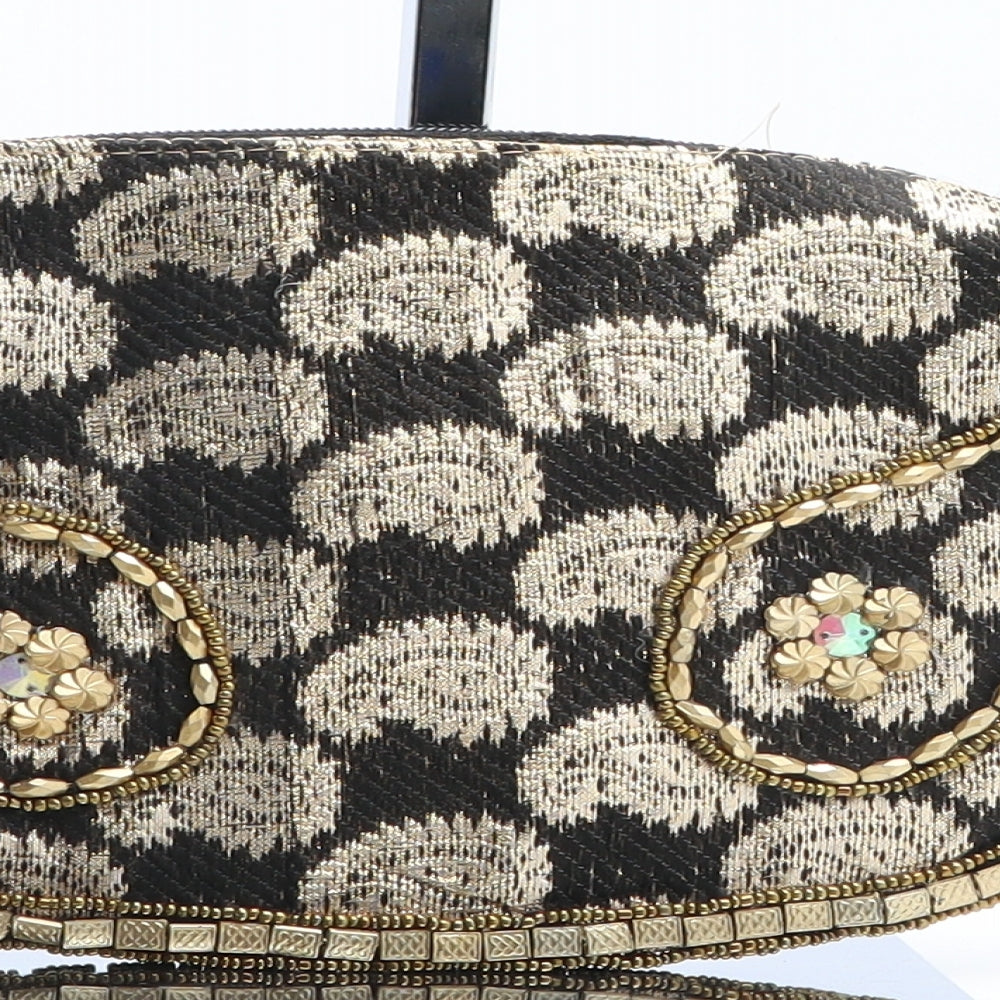 Preworn Womens Black Paisley Polyester Clutch Size Small