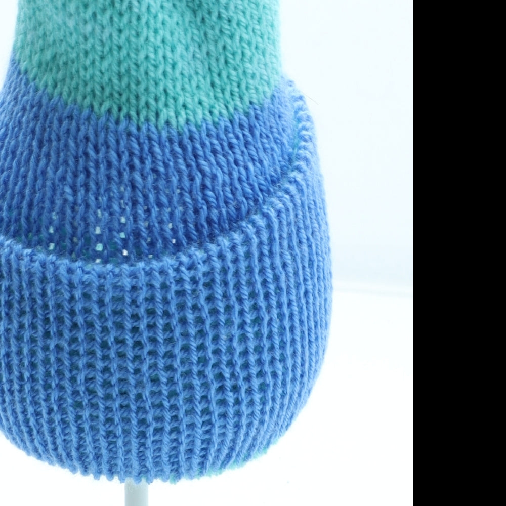 Preworn Boys Blue Colourblock Acrylic Beanie One Size