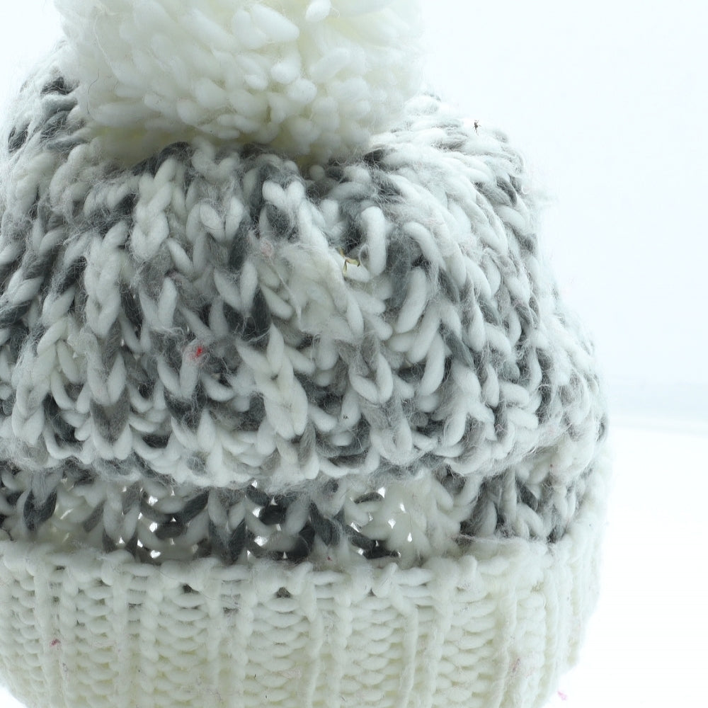 Preworn Womens Grey Acrylic Bobble Hat One Size