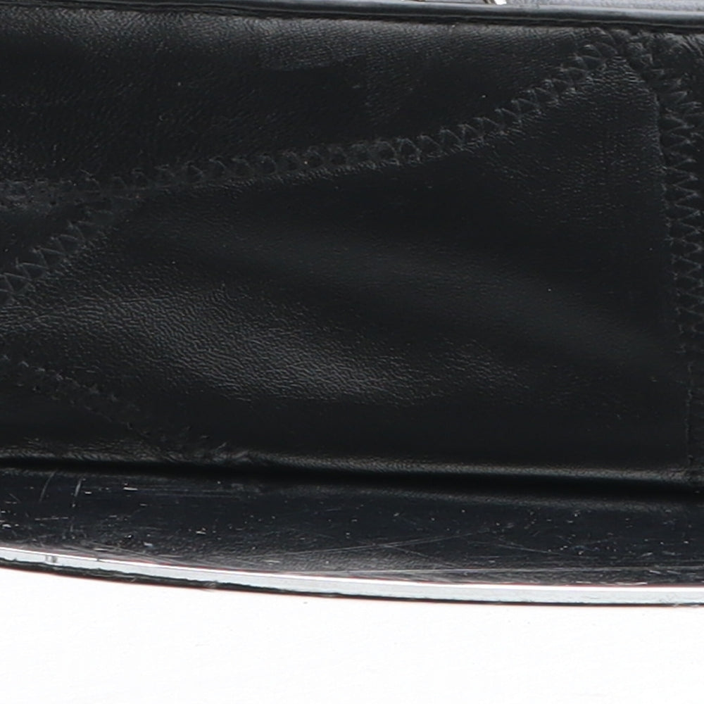Preworn Womens Black Polyurethane Bow Tie Wallet Size M