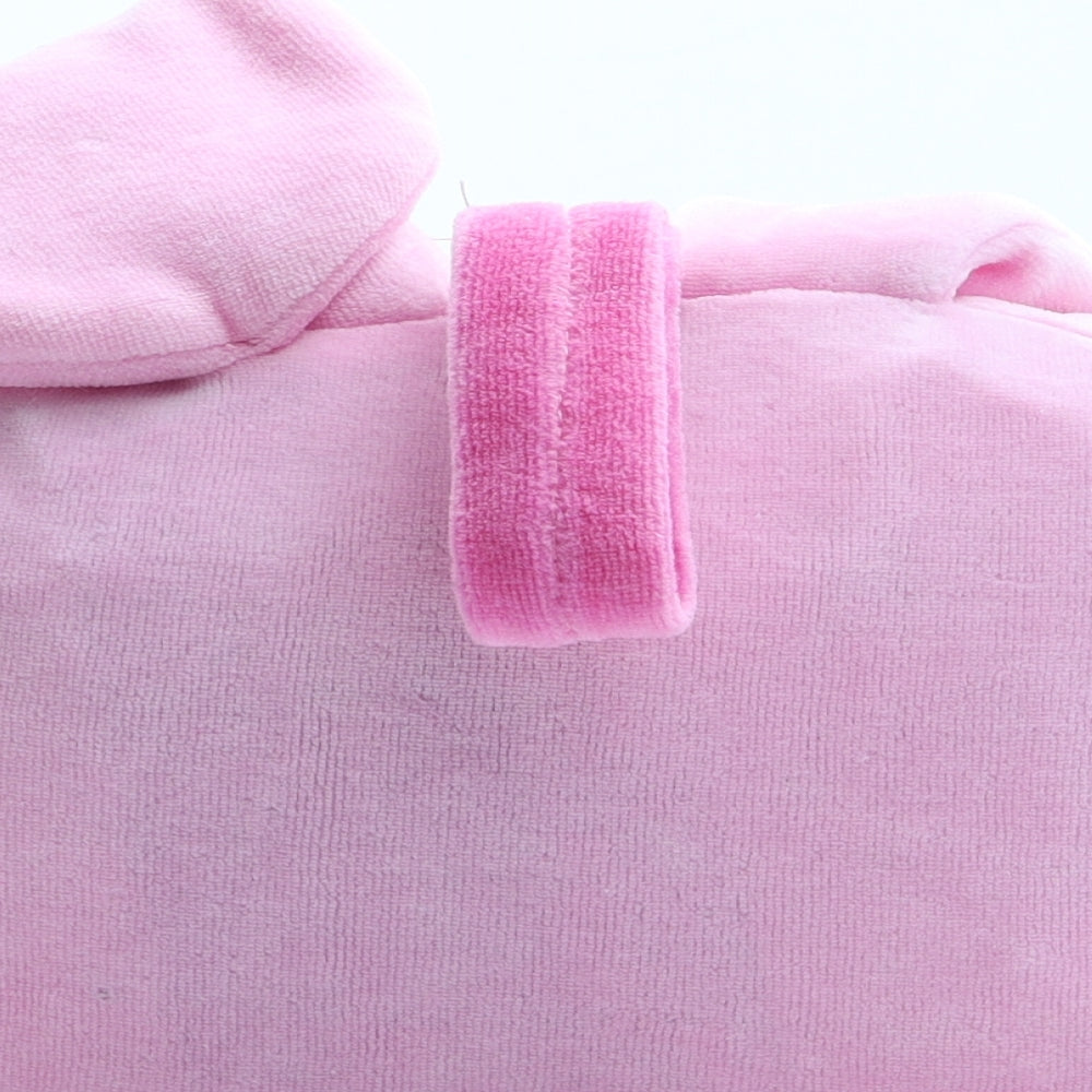 Preworn Girls Pink Polyester Clutch Size Small Zip - Rabbit Detail