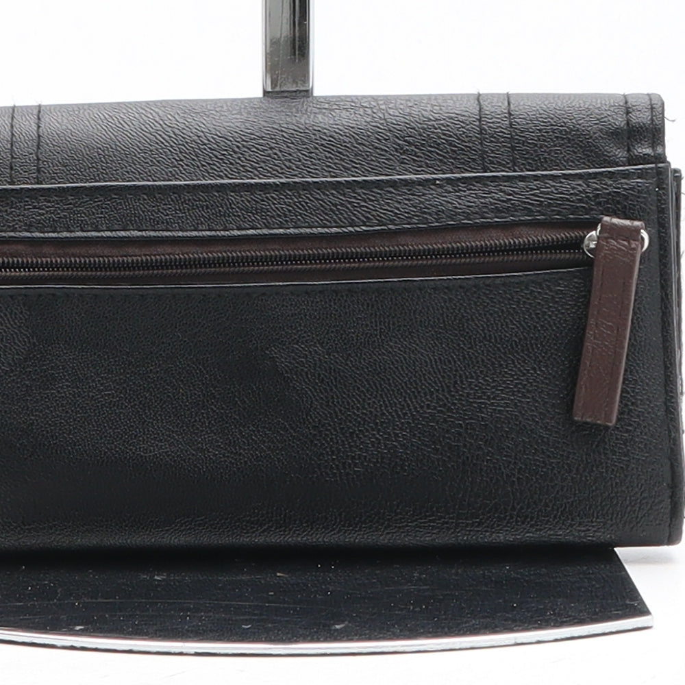 Preworn Womens Black Polyurethane Bow Tie Wallet Size M