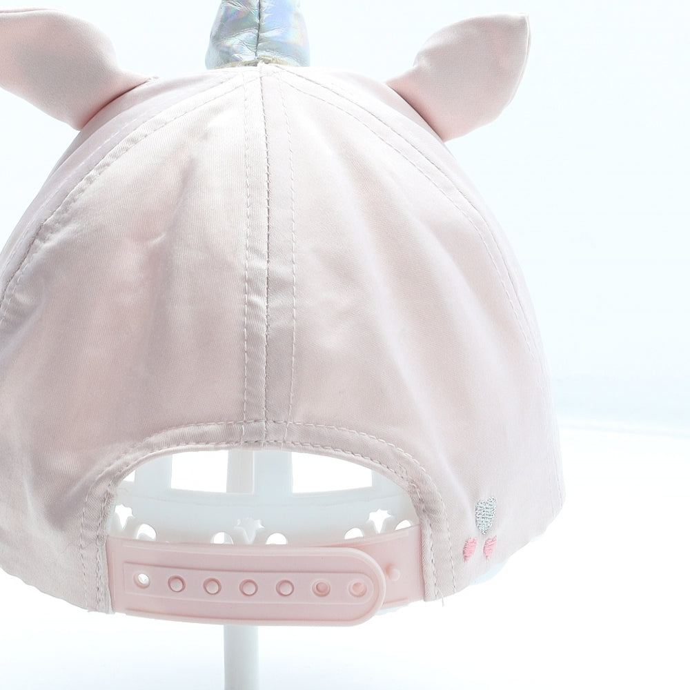 Primark Girls Pink Polyester Snapback Size Adjustable - Unicorn Size 2-4 Years