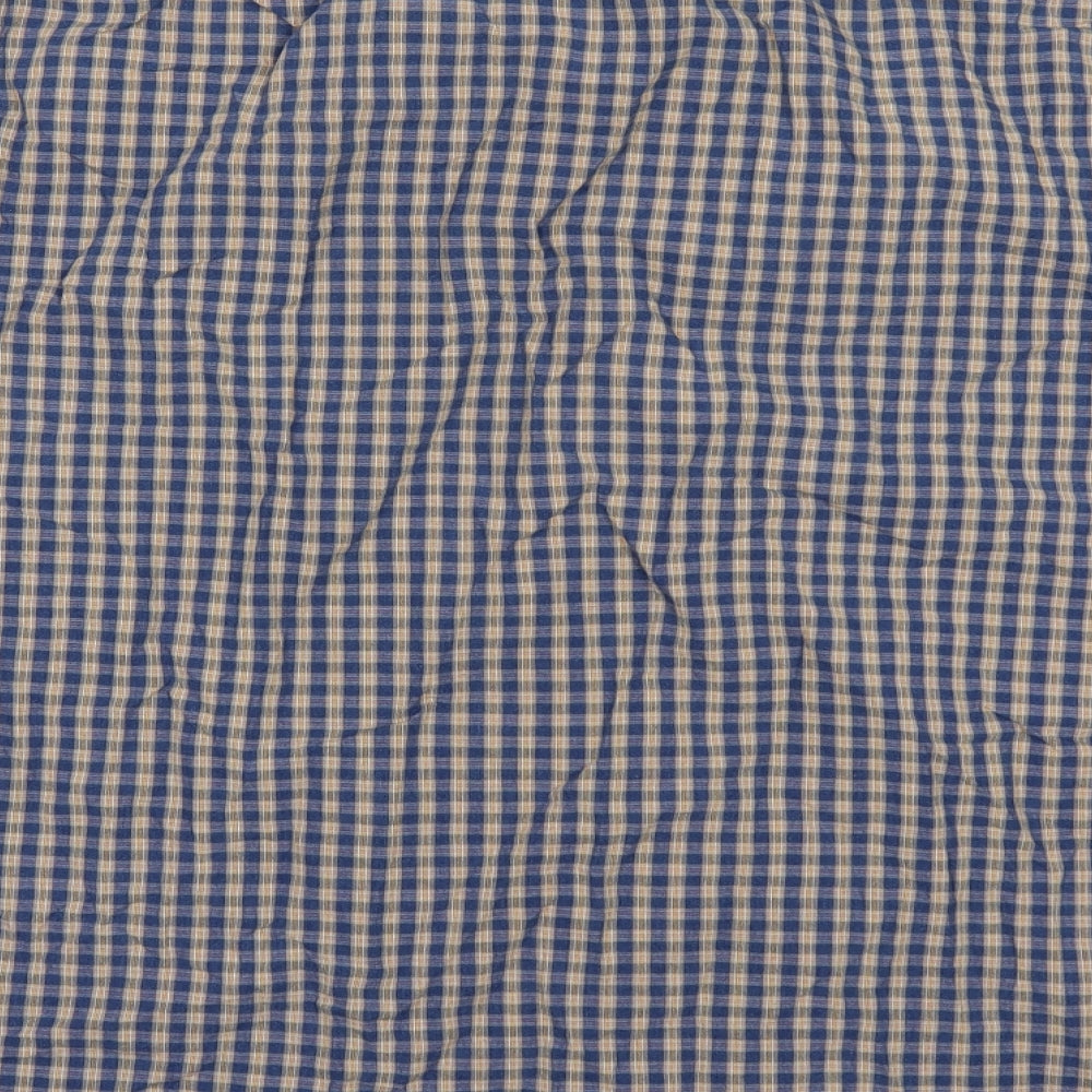 Easy Mens Blue Check Button-Up Size 2XL