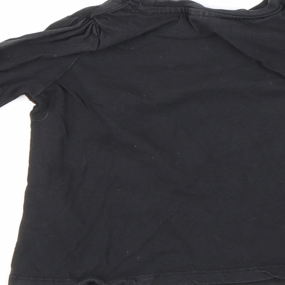 Preloved So Cute Girls Black Basic T-Shirt Size 18-24 Months - Label