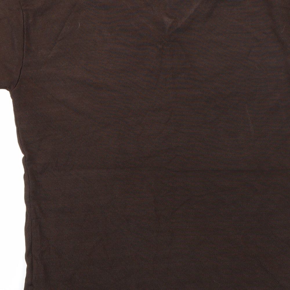 Flotta Dimare Womens Brown Basic Polo Size S