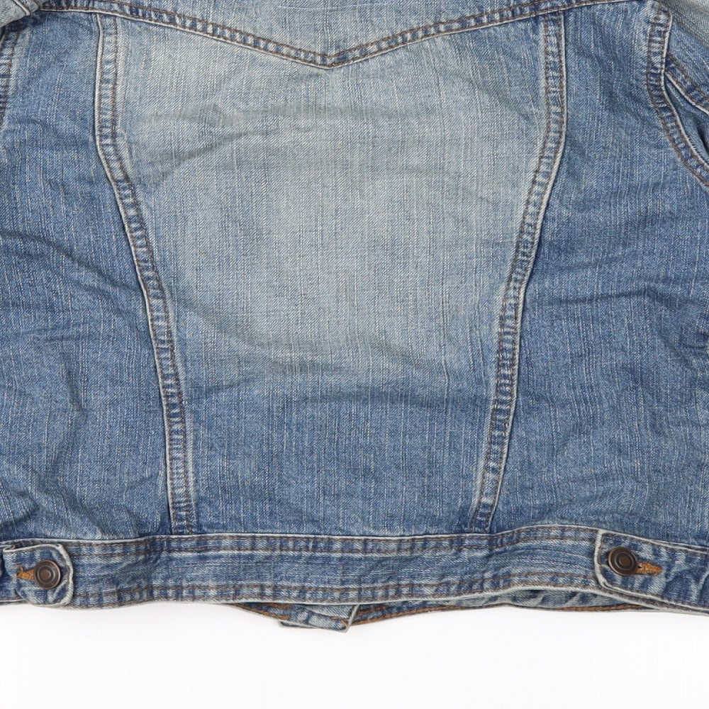 DenimCo Womens Blue Denim Bomber Jacket Jacket Size 8
