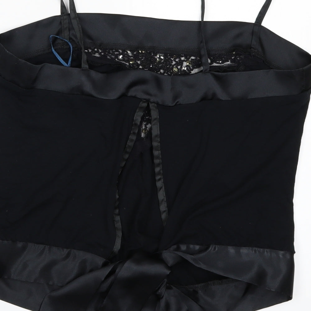 Stark Womens Black Cropped Blouse Size 10