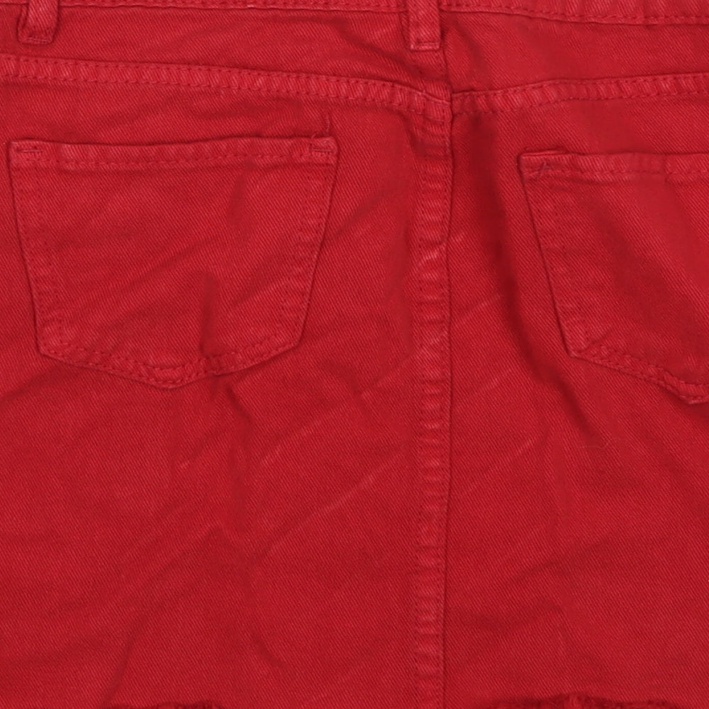 Denim Club Womens Red Denim A-Line Skirt Size 8