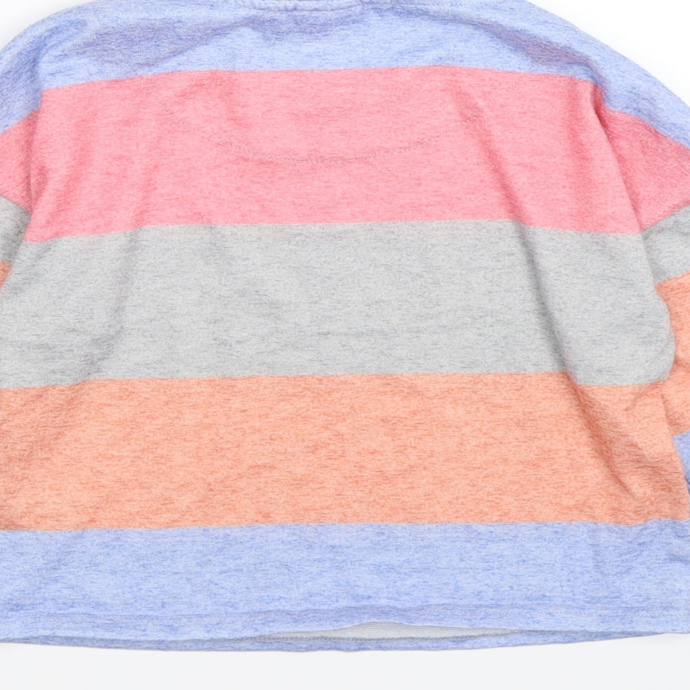 F&F Girls Multicoloured Striped Knit Pullover Sweatshirt Size 7 Years - cropped